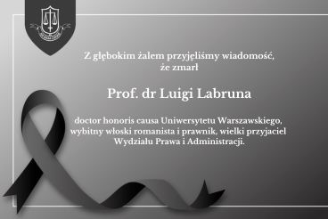 Odszedł prof. dr Luigi Labruna